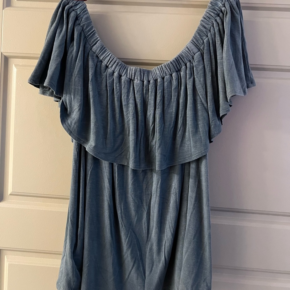 Blue off the shoulder, extra small, worn once